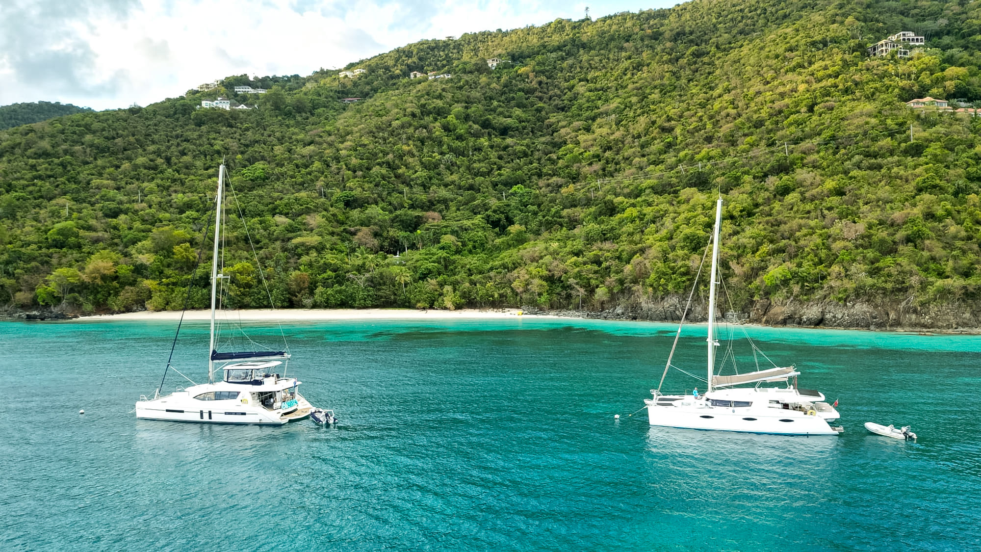 Two catamarans, BVI water